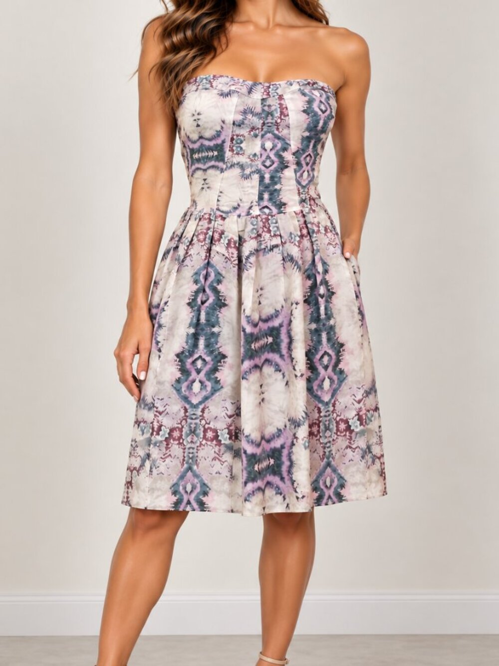 Jack. tie-dyed tube top dress women's size 6 (L17)